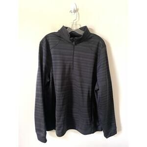 Greg Norman Fleece Pullover Quarter Zip Jacket Black Gray Size Large NEW